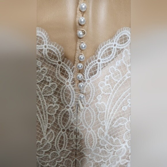 NWT Anthropologie BHLDN Watters Ula Blush lace sheet back wedding gown Sz 2 - Picture 16 of 16